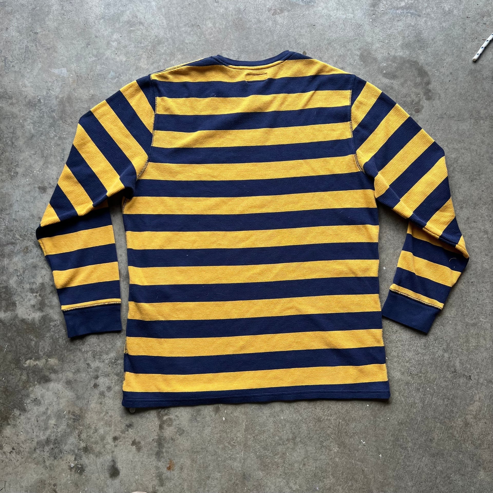 Polo RL Stripped Yellow/Navy Longsleeve Vintage 2
