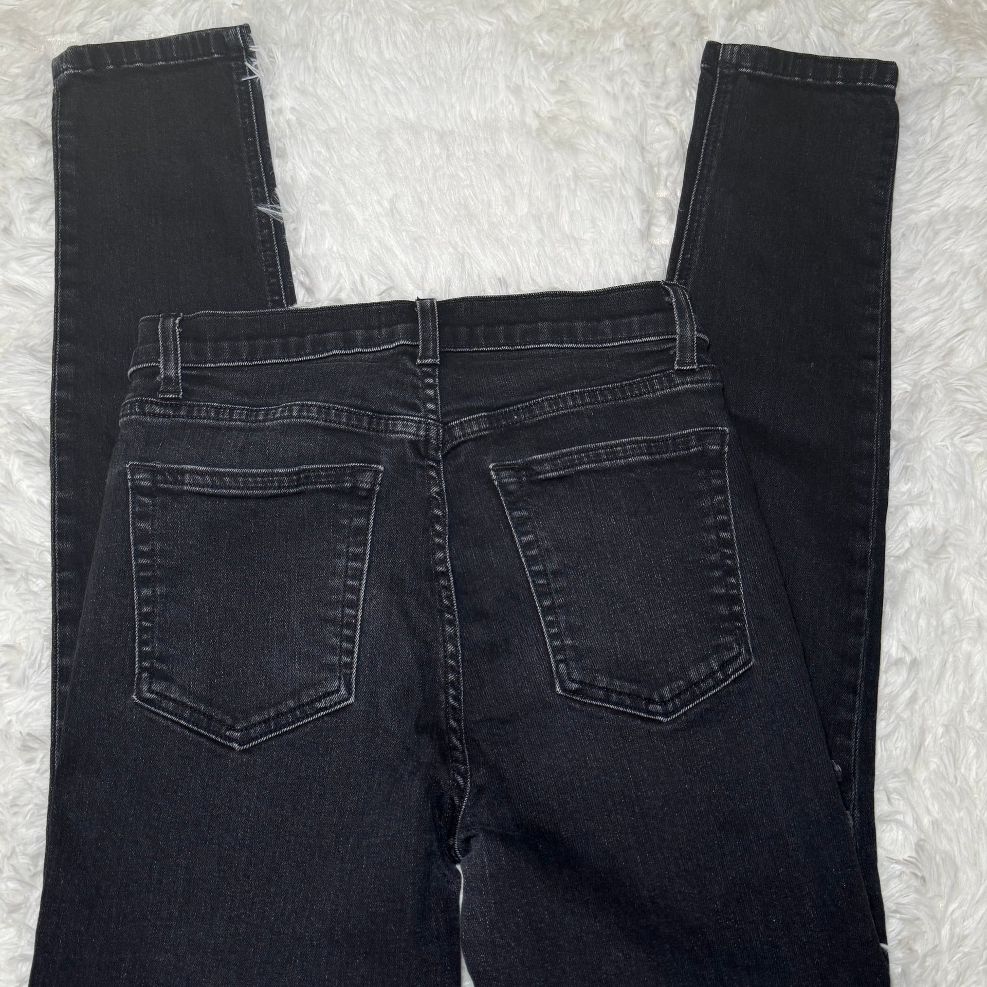 Reformation High and Skinny Jean in Faded Black Destroyed Size 27 Dark Wash 6