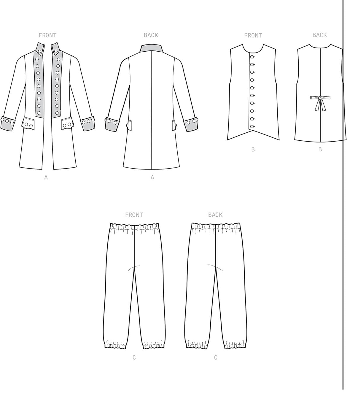 Simplicity Sewing Pattern S9252 Size 34-42 Men Colonial Hamilton Costume Cosplay 7