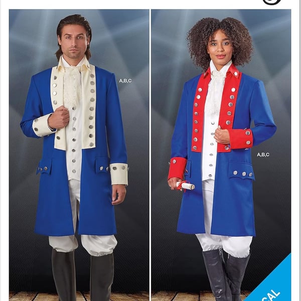 Simplicity Sewing Pattern S9252 Size 34-42 Men Colonial Hamilton Costume Cosplay