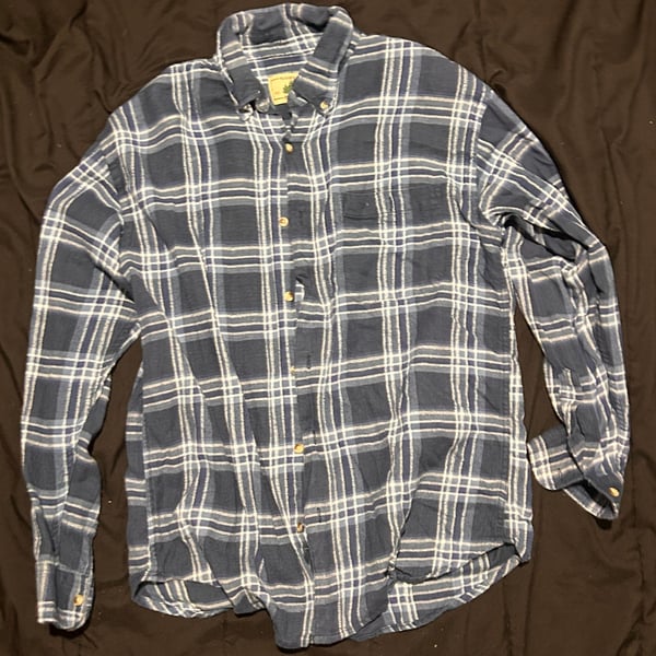 Flannel Shirt Mens XL BLue Tartan Plaid Casual 