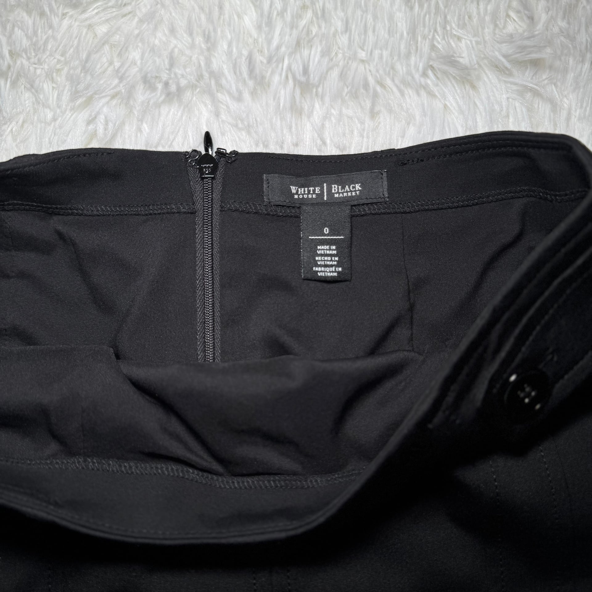 White House Black Market Sz 0 Black Mini Skirt 5