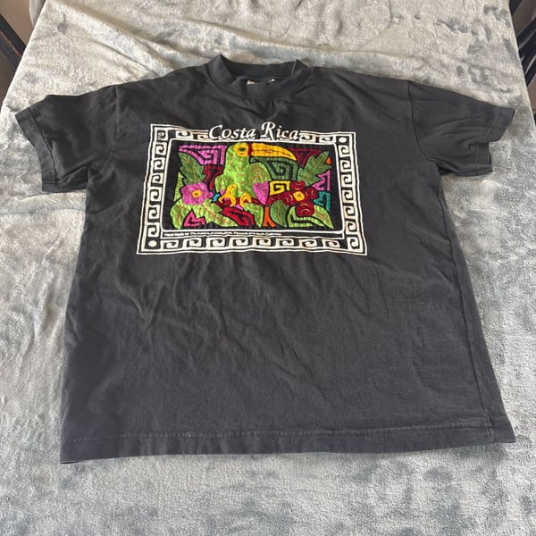 Vintage 90s Indios Costa Rica Hand Made Art Tee Size L - ,