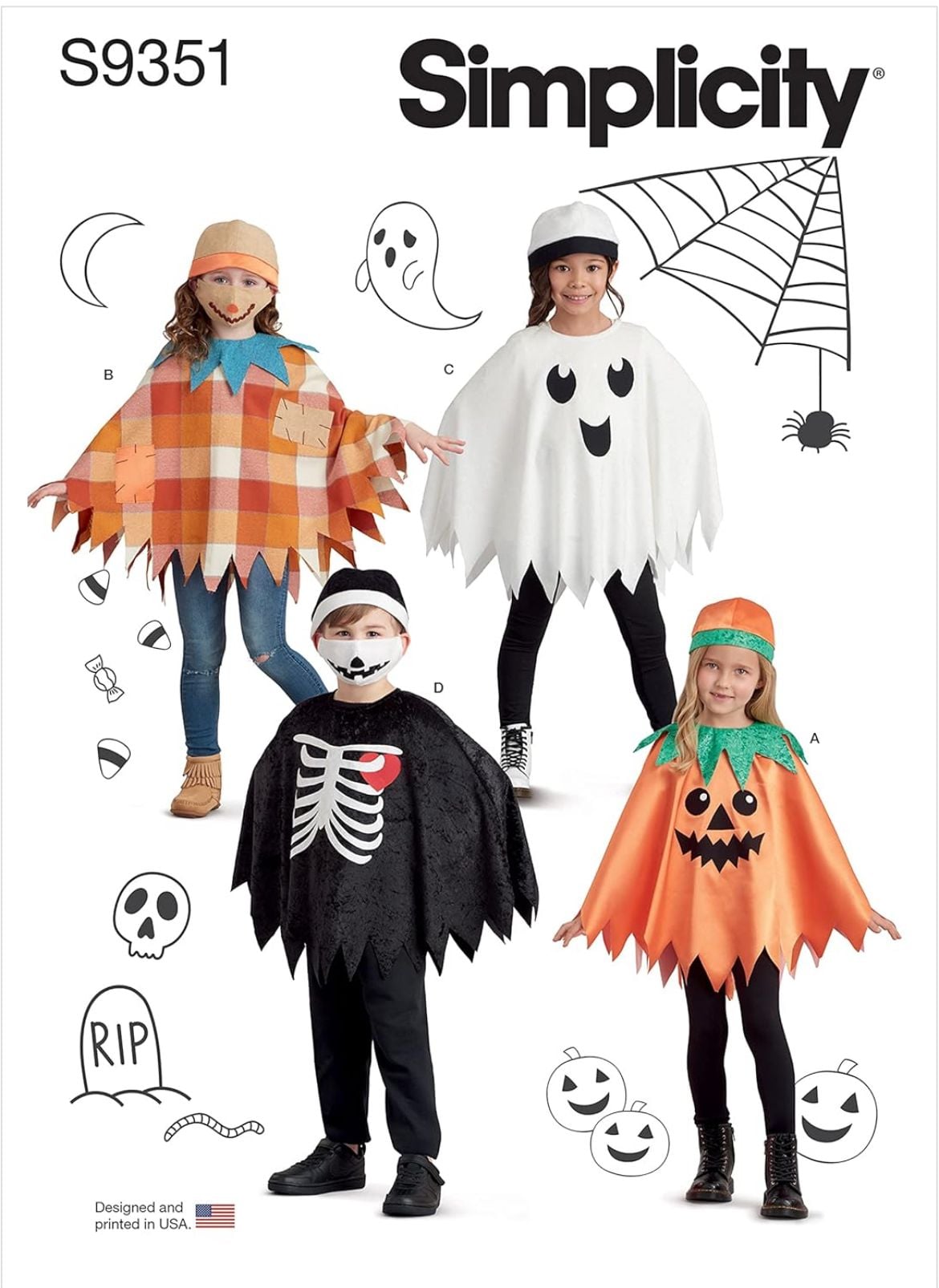 Simplicity S9351 PONCHO kids Halloween Costumes 1
