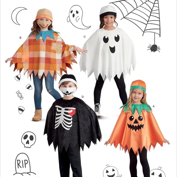 Simplicity S9351 PONCHO kids Halloween Costumes 