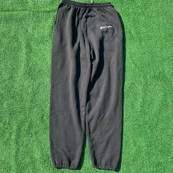 Vintage Champion Joggers Men's Size medium Black Sweatpants Stretch