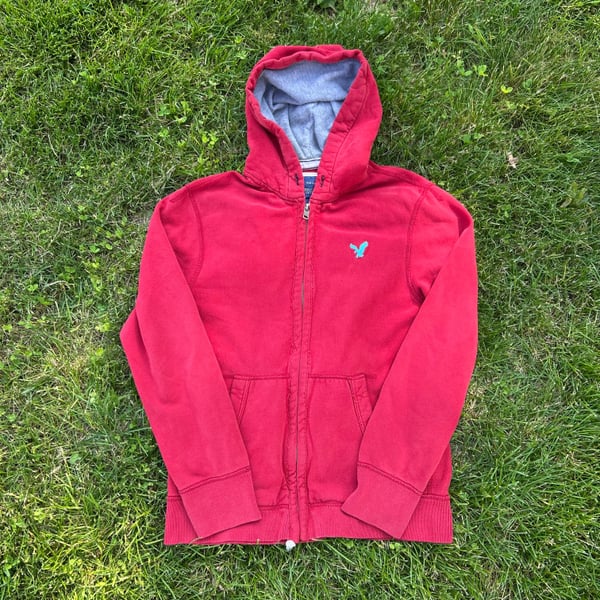 VTG American Eagle Thermal Hoodie sweatshirt Zip up jacket Red women’s large