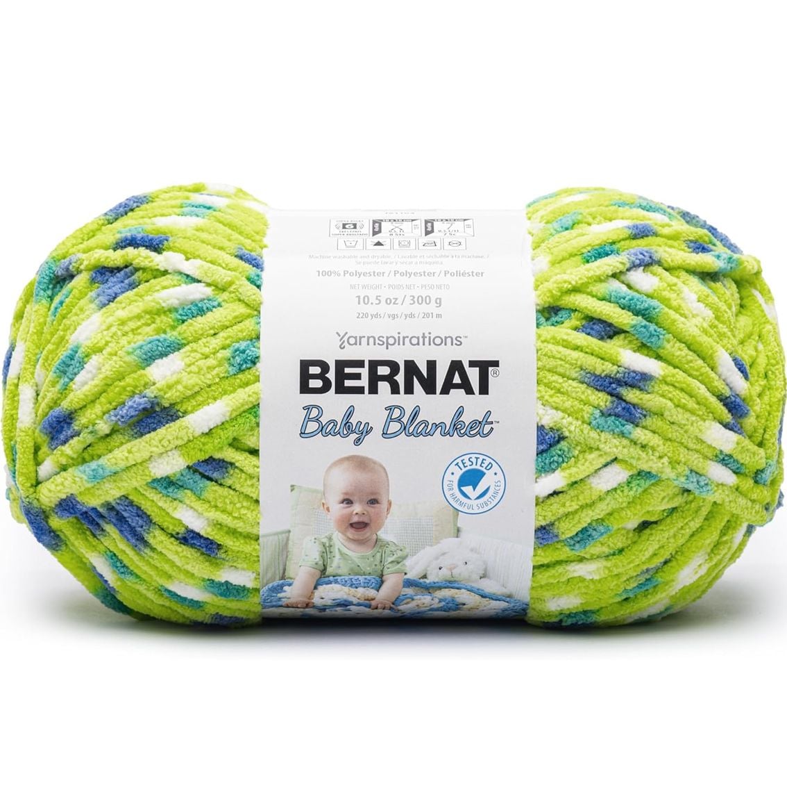 Bernat Baby Blanket Yarn Super Bulky ZING DOT 220yds 1