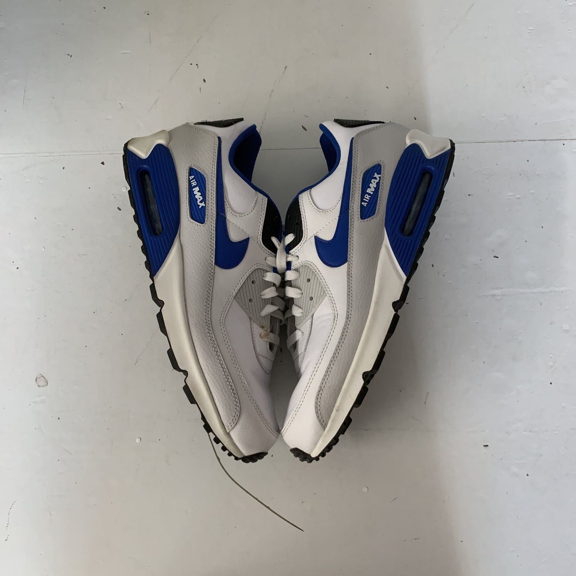 Nike Air Max 90 Low Mens Casual Shoes White Blue Size 13M/14.5W OF 2