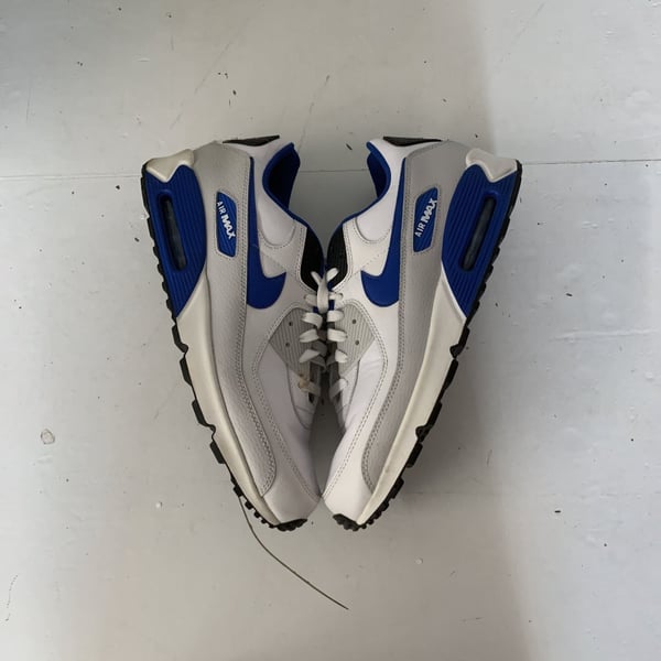 Nike Air Max 90 Low Mens Casual Shoes White Blue  Size 13M/14.5W OF
