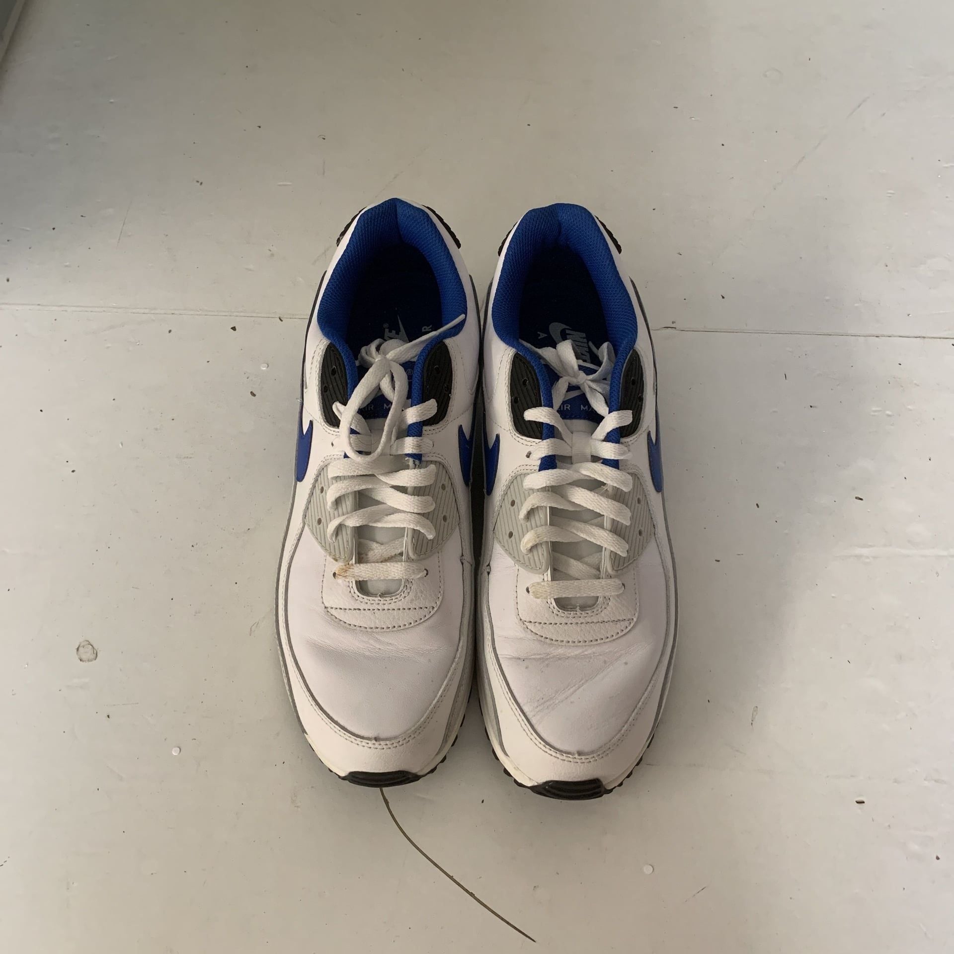 Nike Air Max 90 Low Mens Casual Shoes White Blue Size 13M/14.5W OF 4