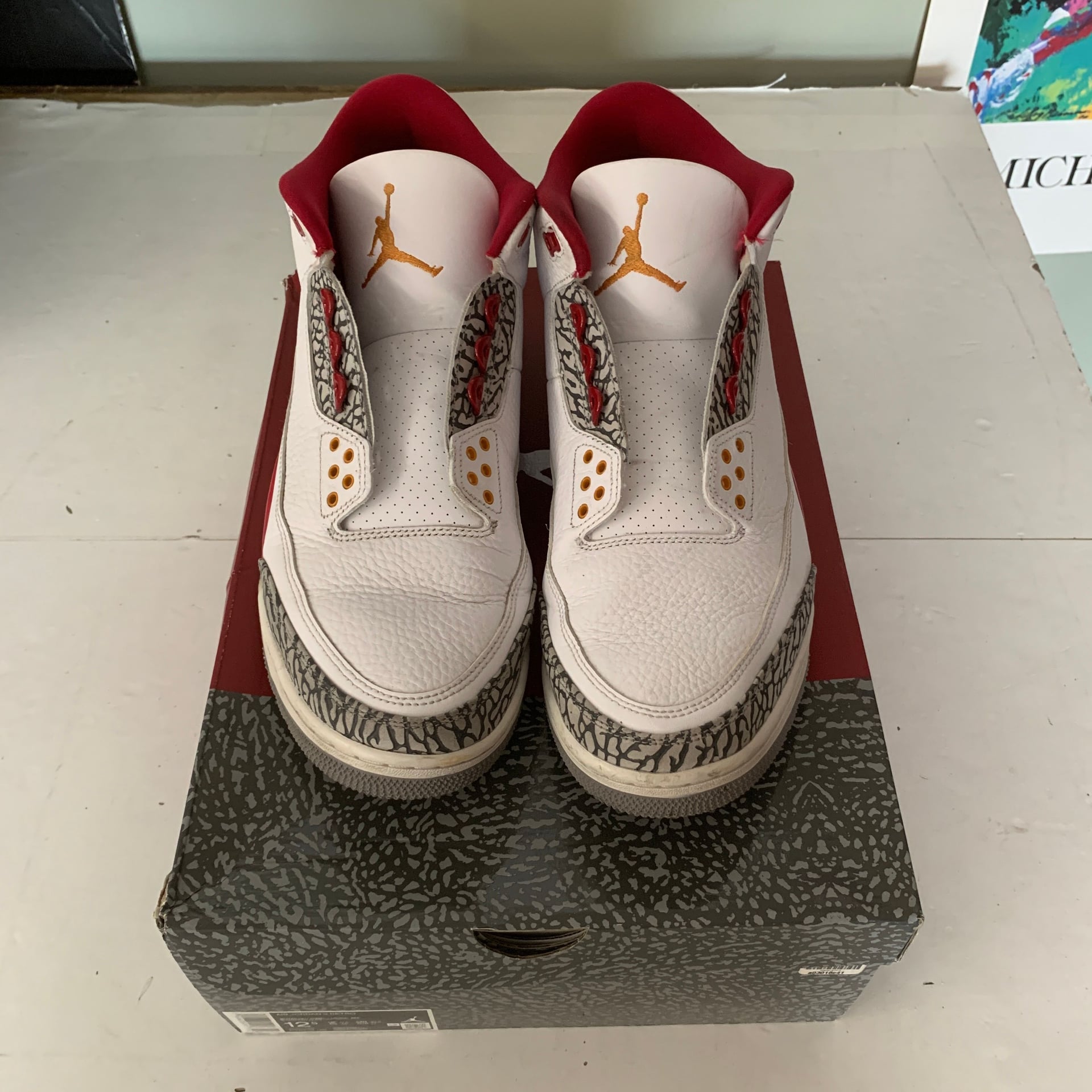 Size 12.5M/14W - Jordan 3 Retro Cardinal Red 2022 CT8532-126 195866052871 OFFICE 4