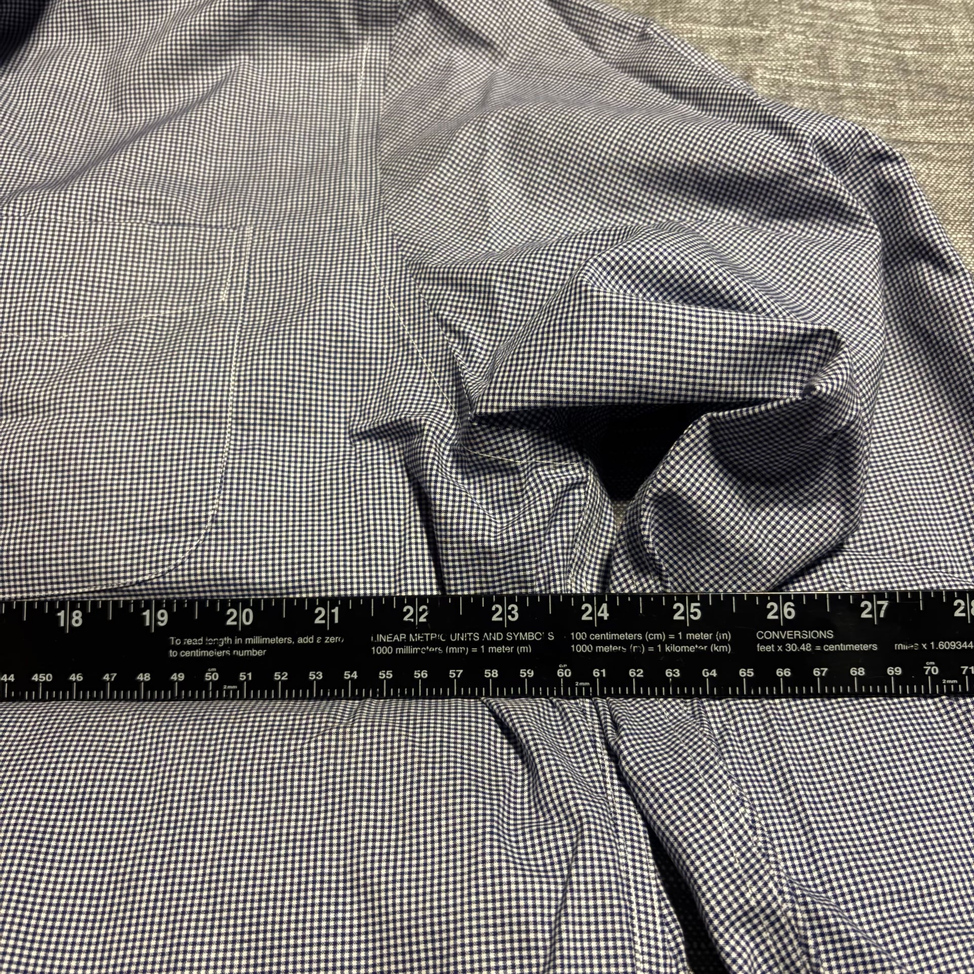 Lauren Ralph Lauren Men's Blue Gingham Slim Fit Non-Iron Dress Shirt 17.5 4