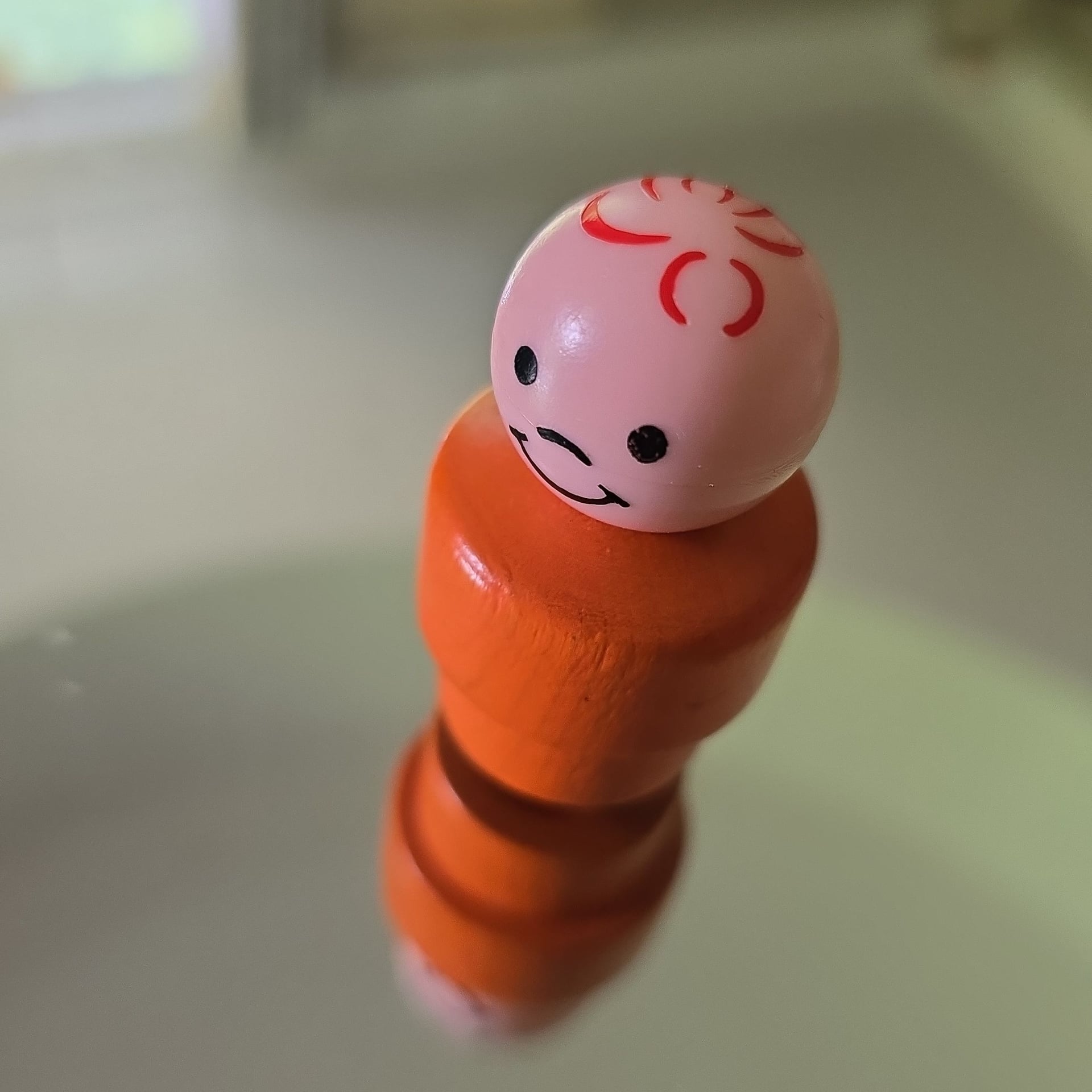 Wooden and Plastic Fisher Price Little People Figure vintage orange man or kid 2