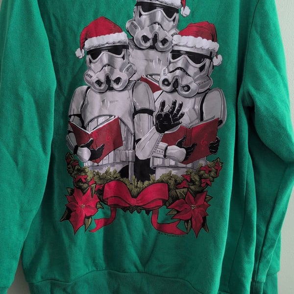 Star Wars Stormtroopers Ugly Christmas Sweater Sweatshirt W/Red Hat Lucasfilm 2X