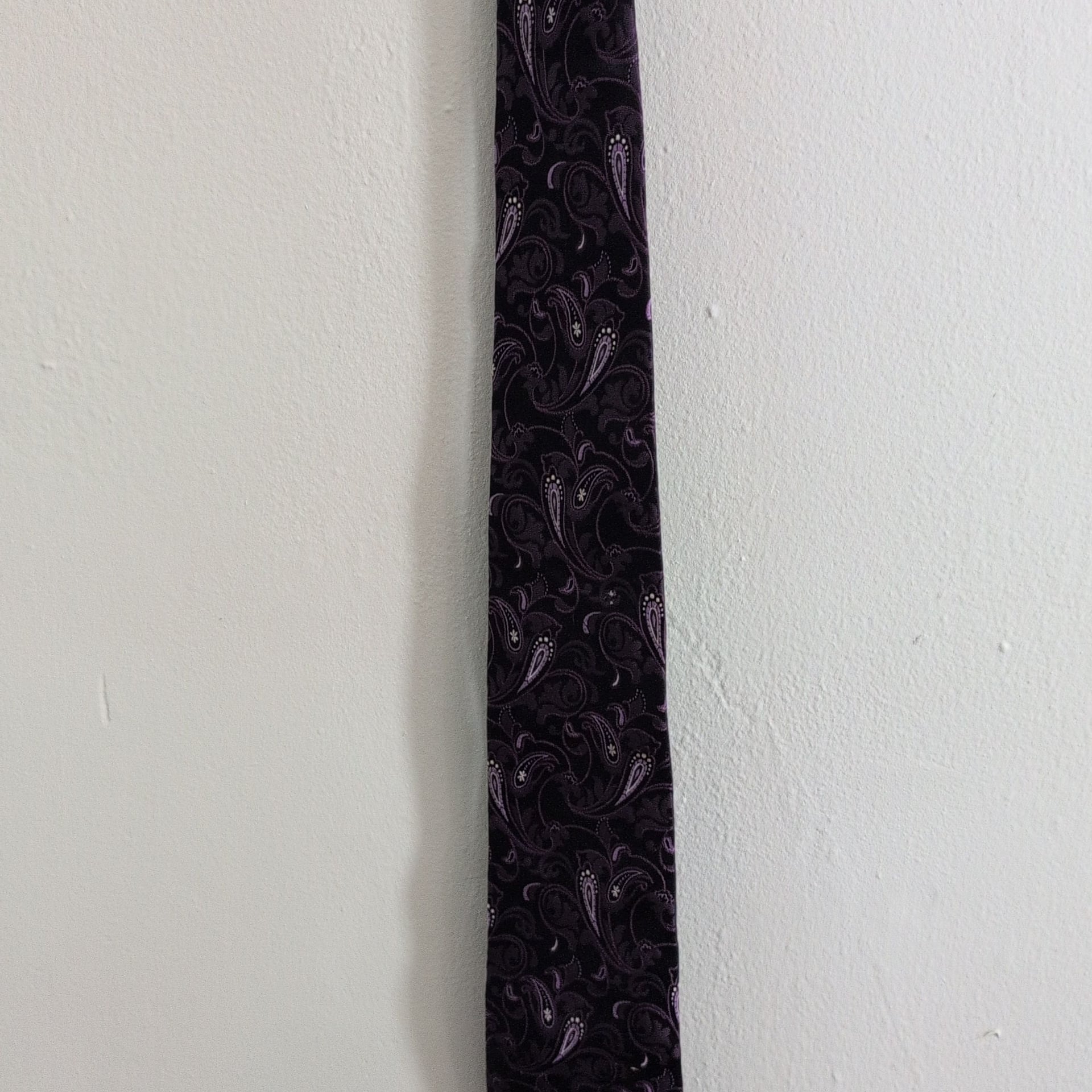 Alfani PURPLE Men's Shearn Paisley Silk Blend Textured Slim Tie, O/S - .com 2
