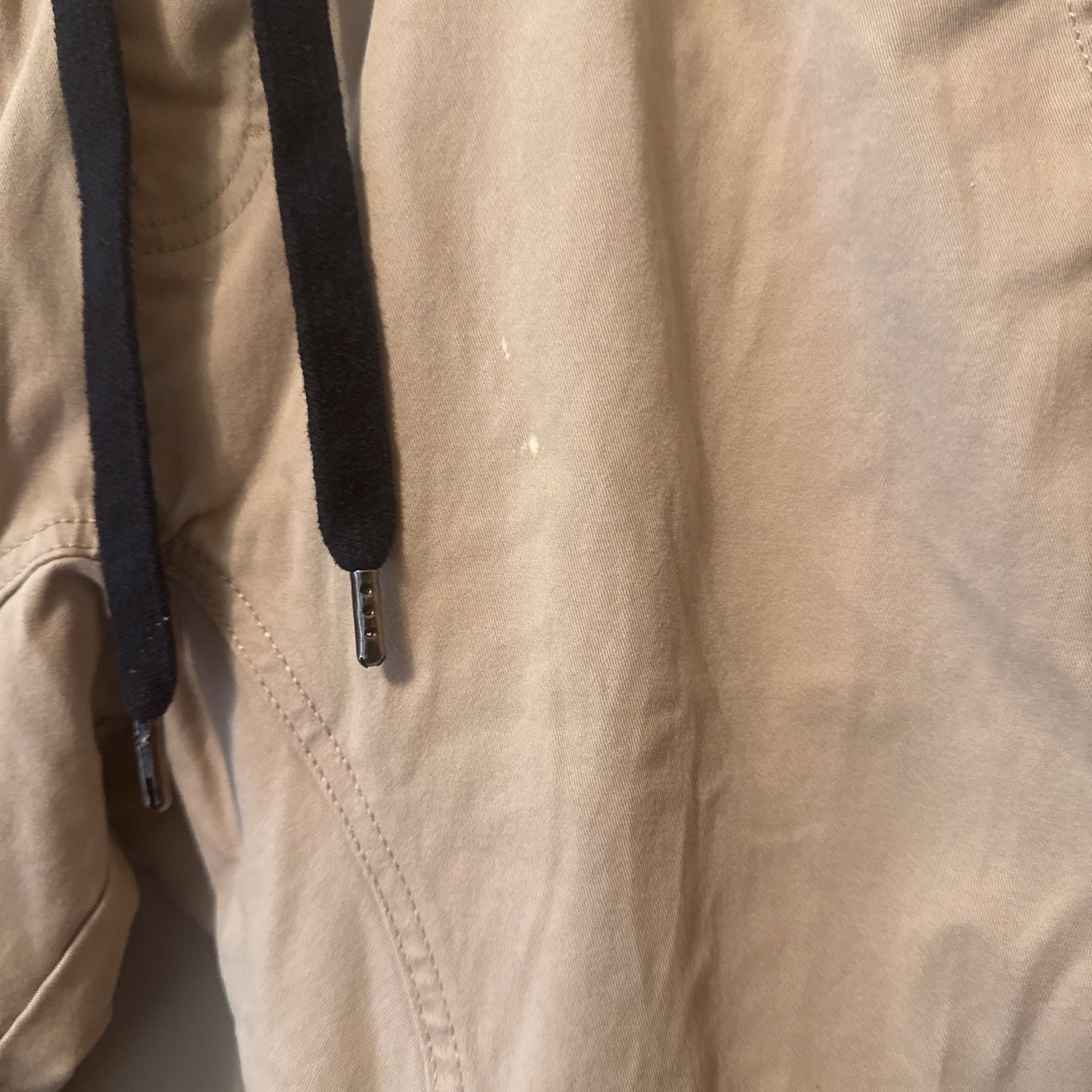 WT02 Cargo Pants Mens Medium Brown Joggers Drawstrings Stretch Casual 4