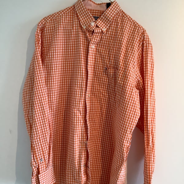 Izod Premium Essentials Button Up Shirt Men's Small Long Sleeve Gingham Cotton
