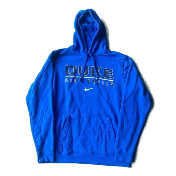 Nike Duke Blue Devils Hoodie Mens Small Blue Long Sleeve Center Swoosh NCAA Logo