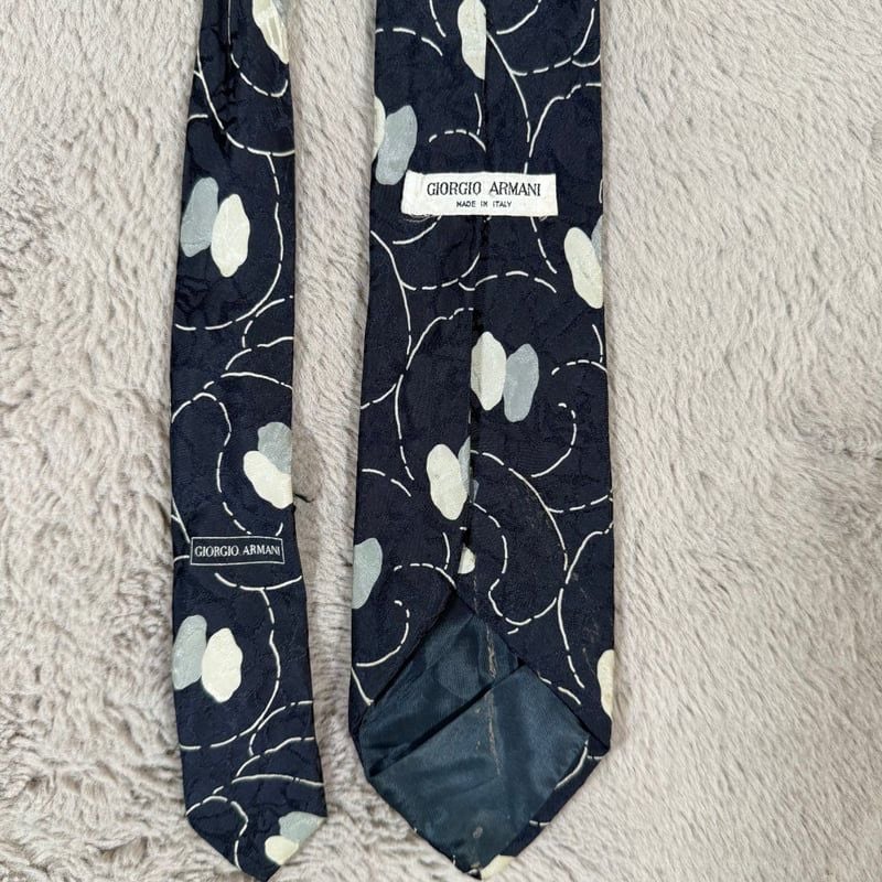Giorgio Armani Men Ties Pure 100% Silk Dark Navy Made in Italy Business Career 1