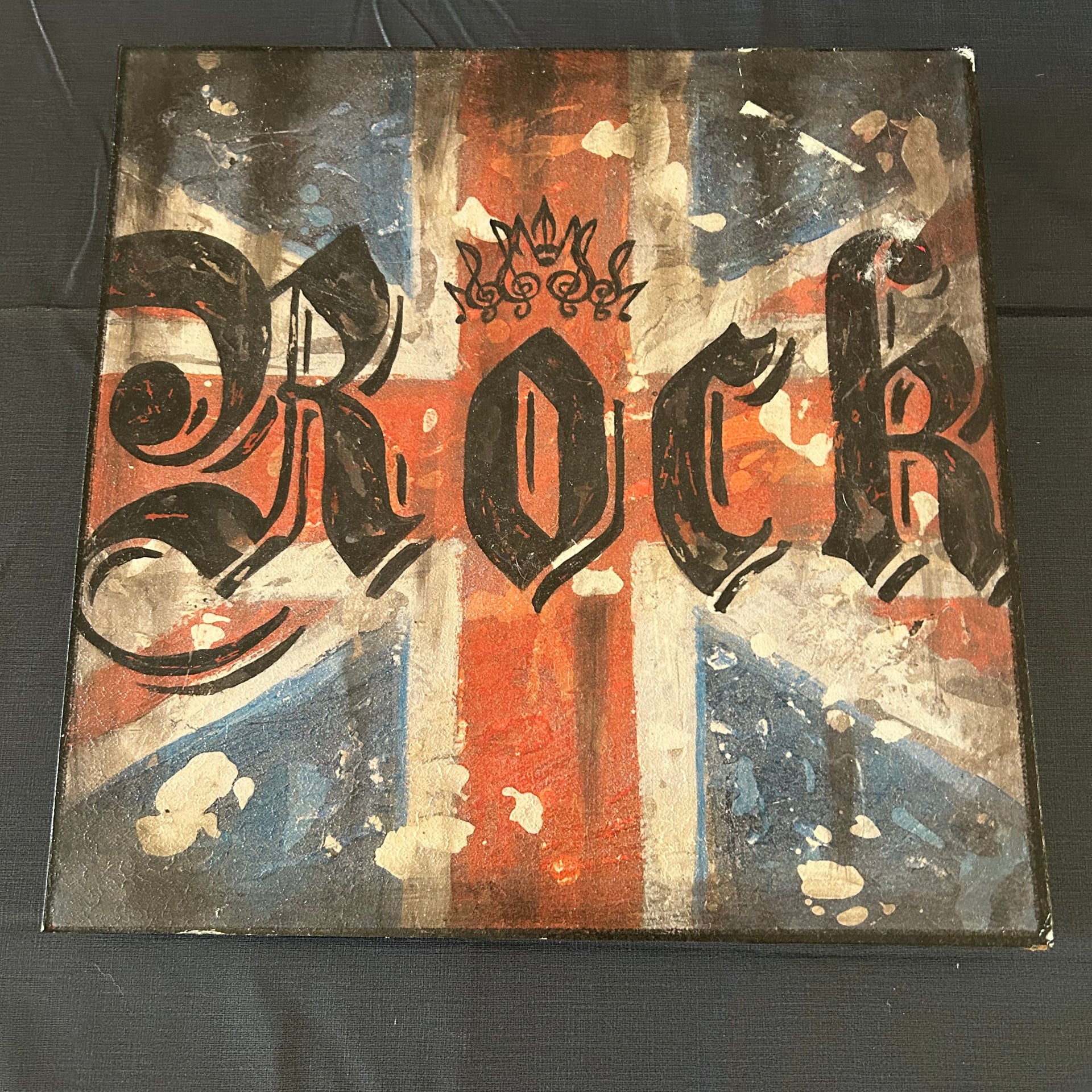 Rock Band Union Jack Flag Distressed Canvas Wall Art Home Decor 1