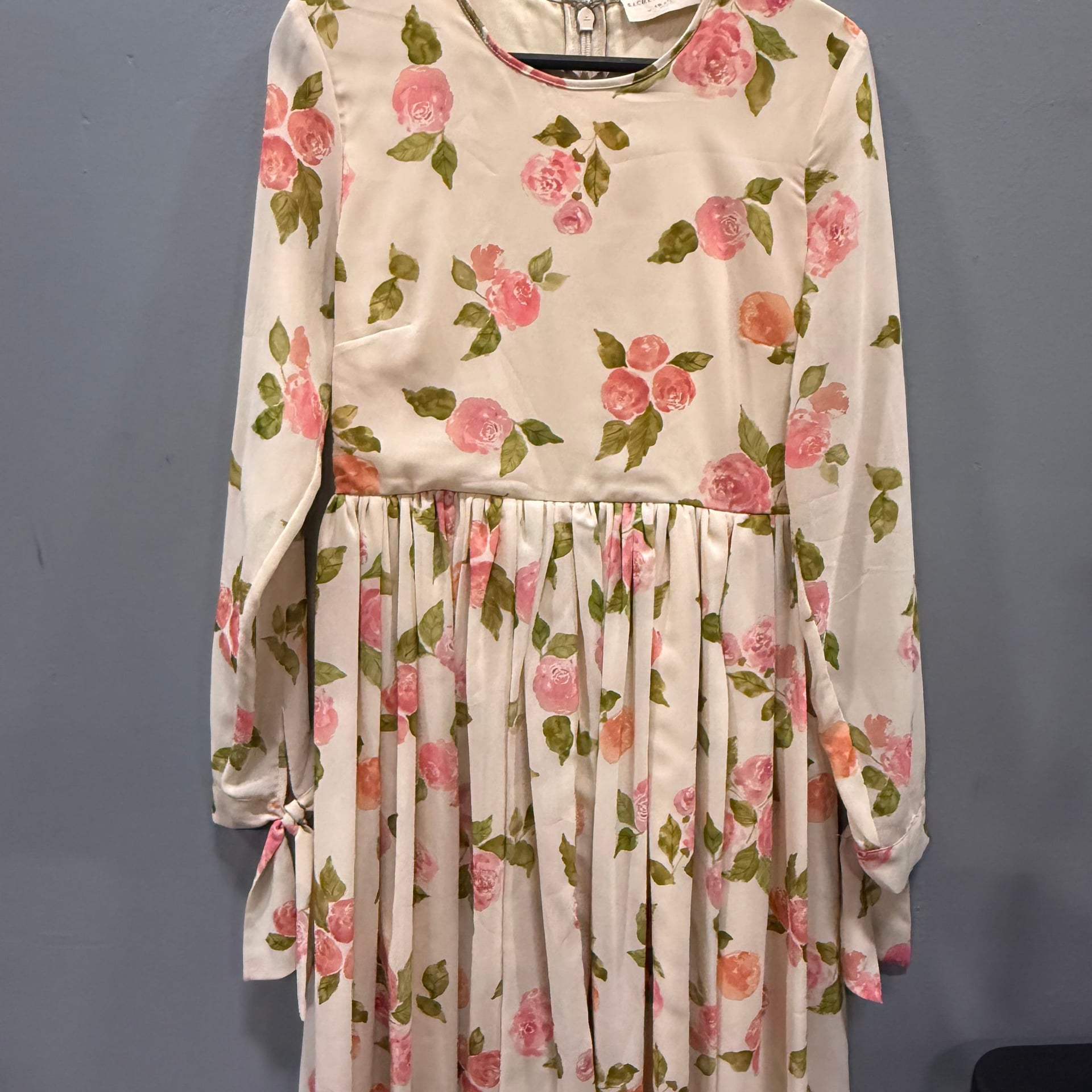 Anthropologie Floral Watercolor Pleated Maxi Dress - Long Sleeve 2