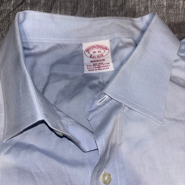 Brooks Brothers Madison Non-Iron Dress Shirt Light Blue 18-35