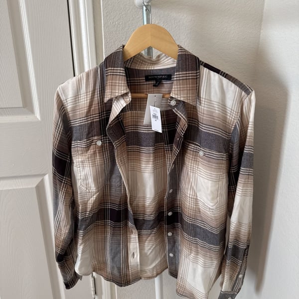 Banana Republic Plaid Flannel Shirt XS - New with Tags