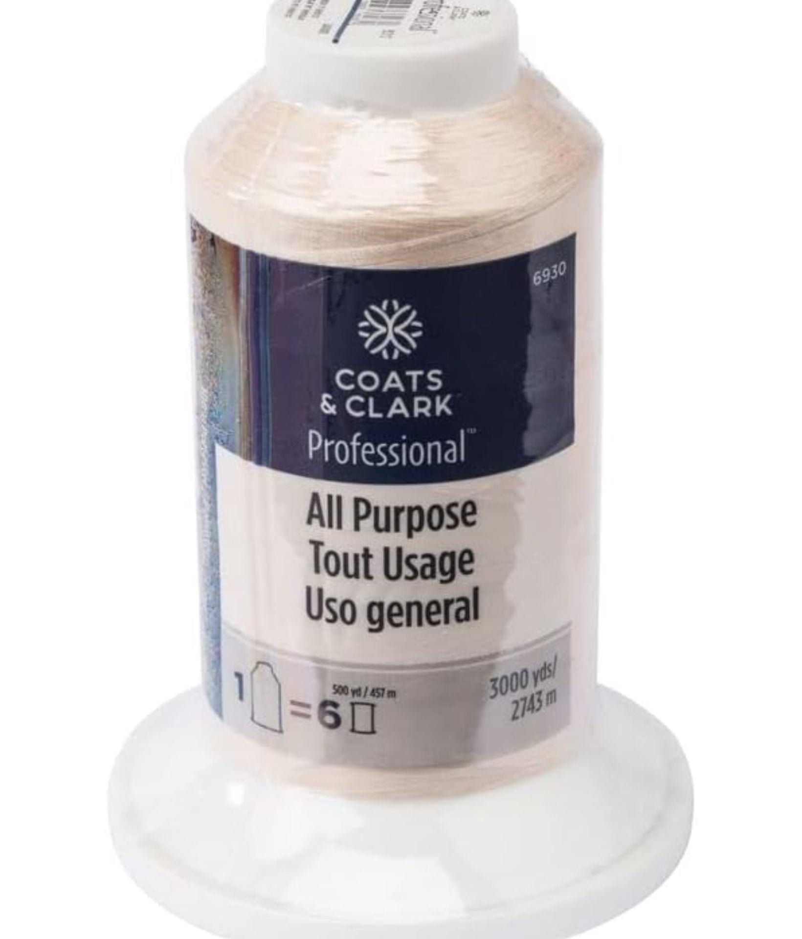Coats and Clark Professional All Purpose Natural Polyester Thread 3000 Yds 5