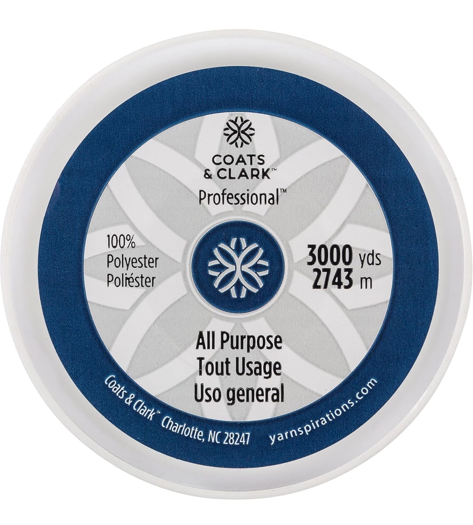 Coats and Clark Professional All Purpose Natural Polyester Thread 3000 Yds 7