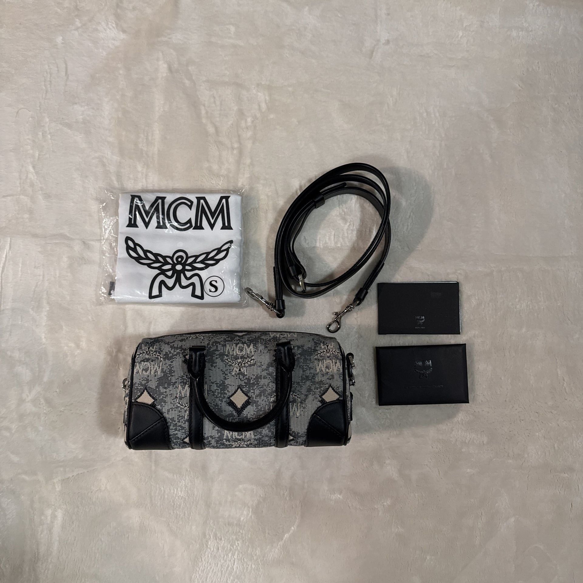 MCM Vintage Jacquard Monogram Mini Boston Bag 3