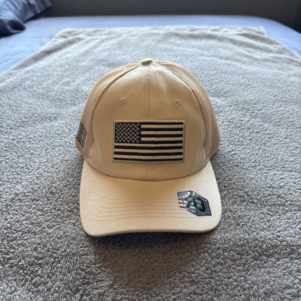 American Flag patriotic beige Hat