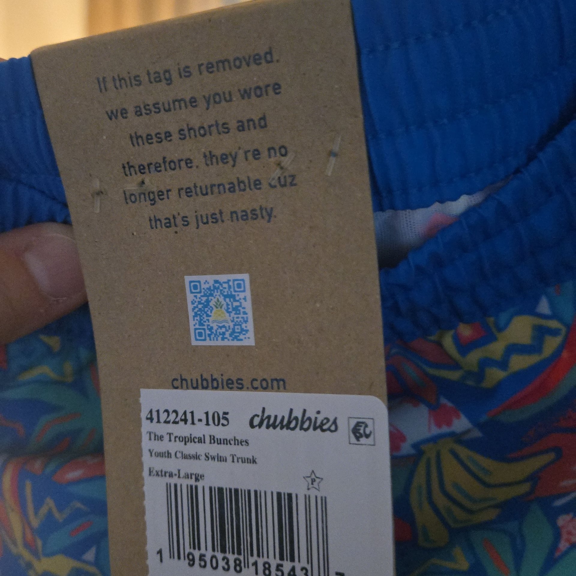 NWT - CHUBBIES - Youth Boy Swim Trunks - Size XL 18/20 10