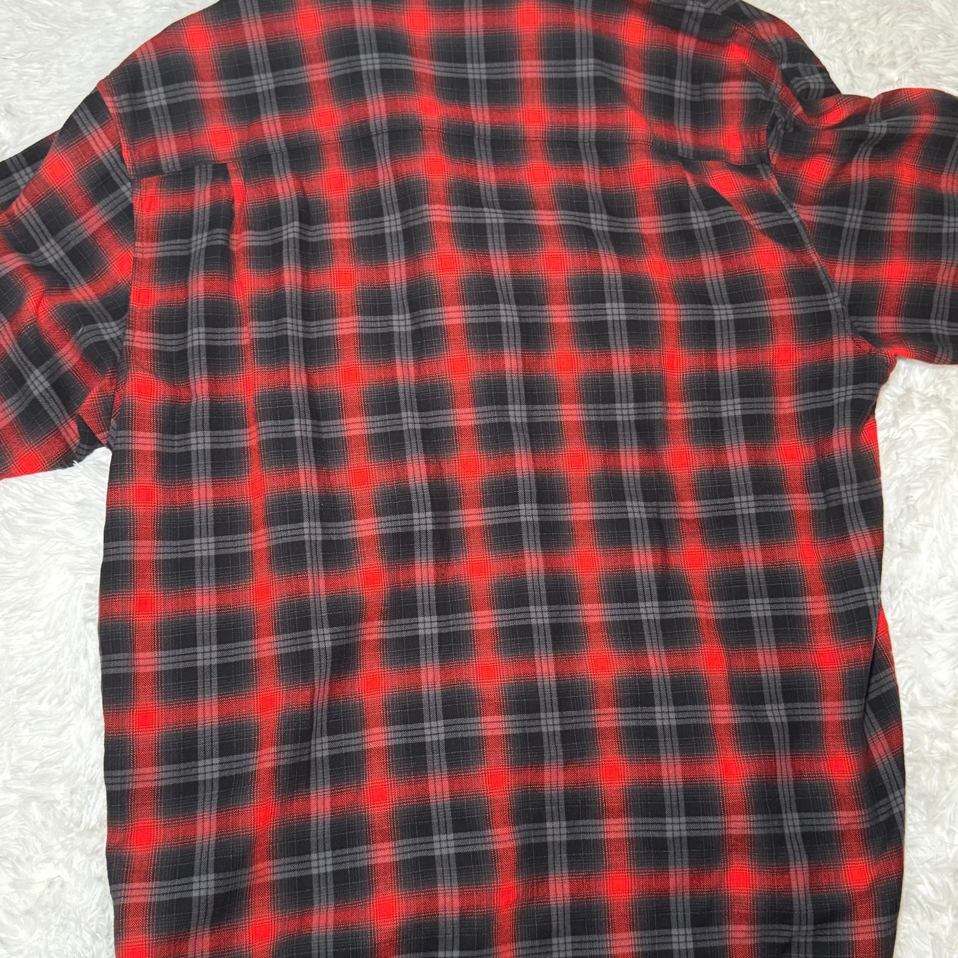 Carhartt WIP Plaid Collared Button Down Shirt Red Black Size L 7