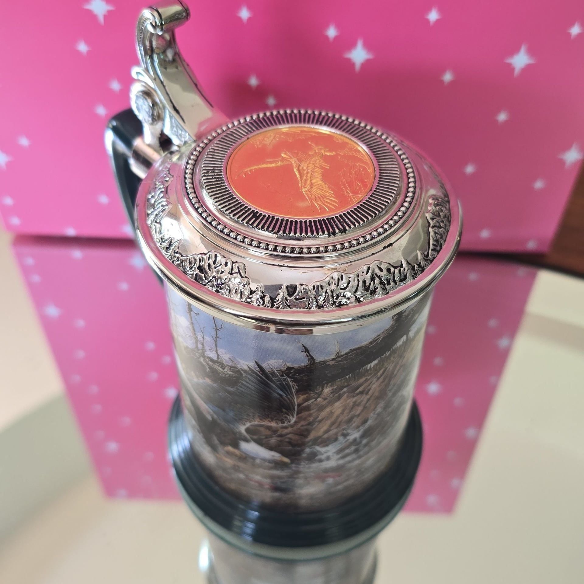 Franklin Mint Eagle of the Last Frontier Collector Tankard by Ted Blaylock 3