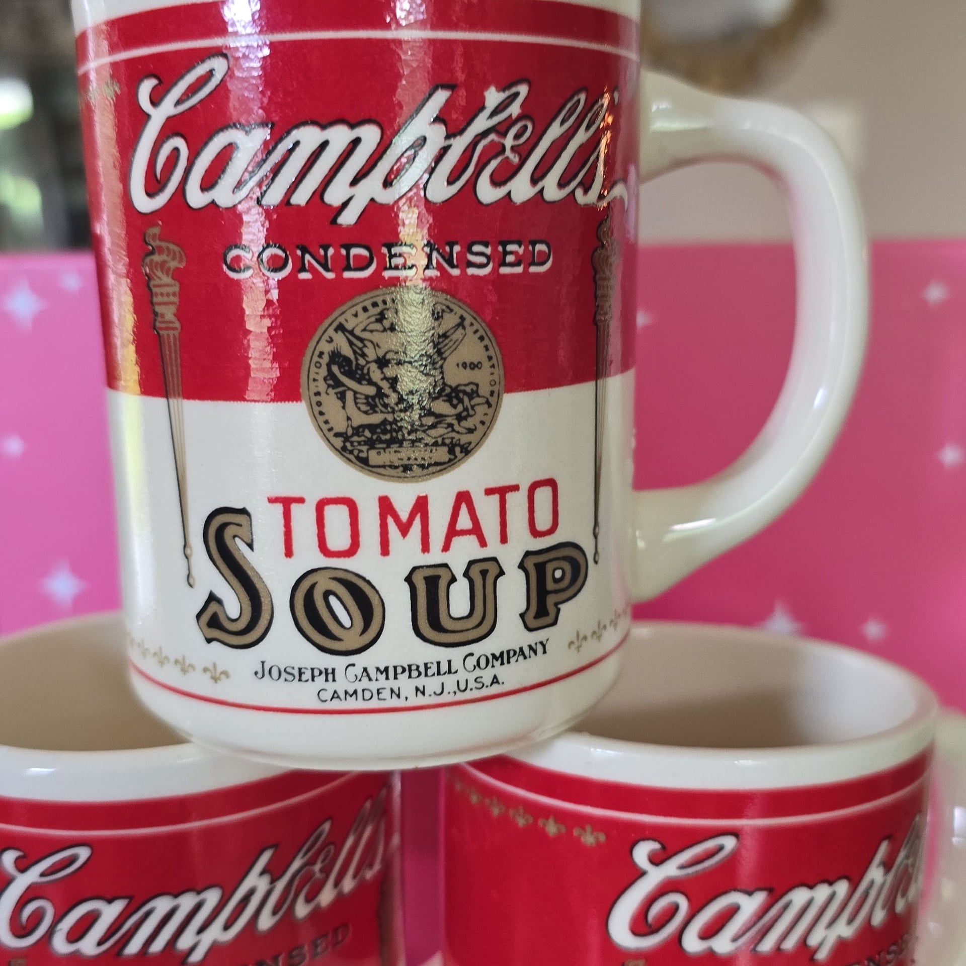 6 Campbells Tomato Soup Mugs Displaying 1915 Label 3