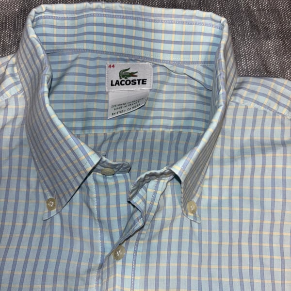 Lacoste Men's Button-Up Shirt - Plaid Mens Size 44