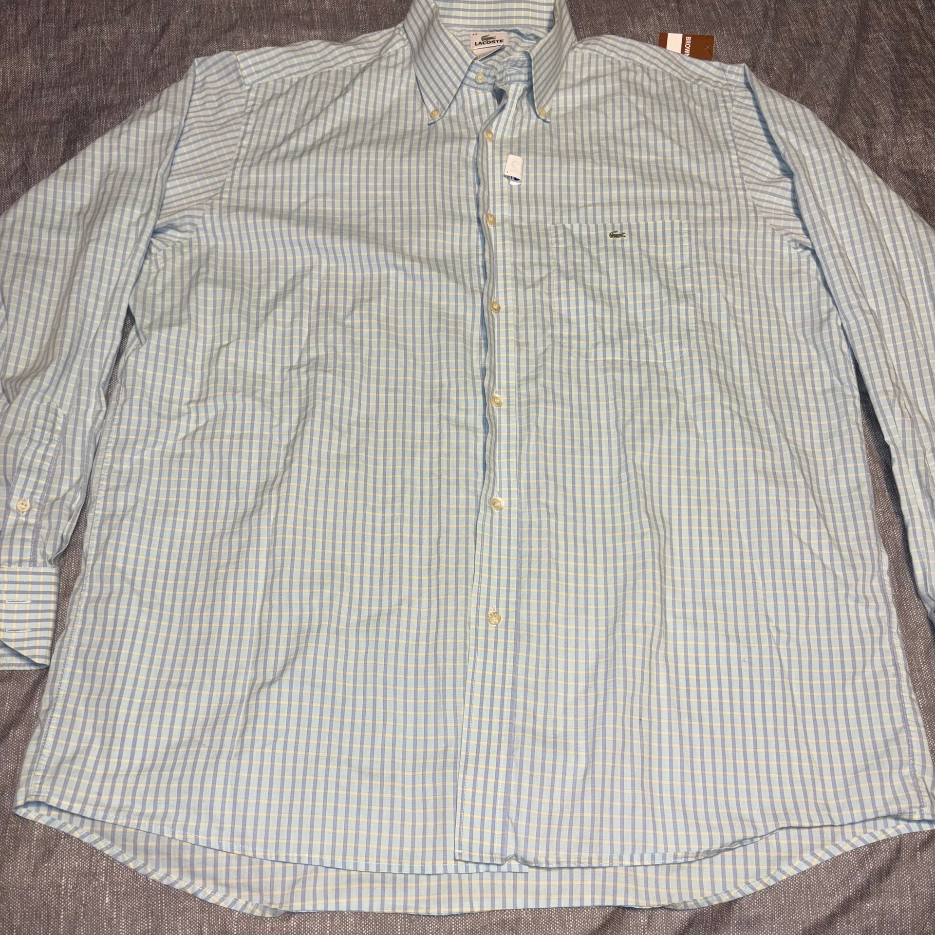Lacoste Men's Button-Up Shirt - Plaid Mens Size 44 2