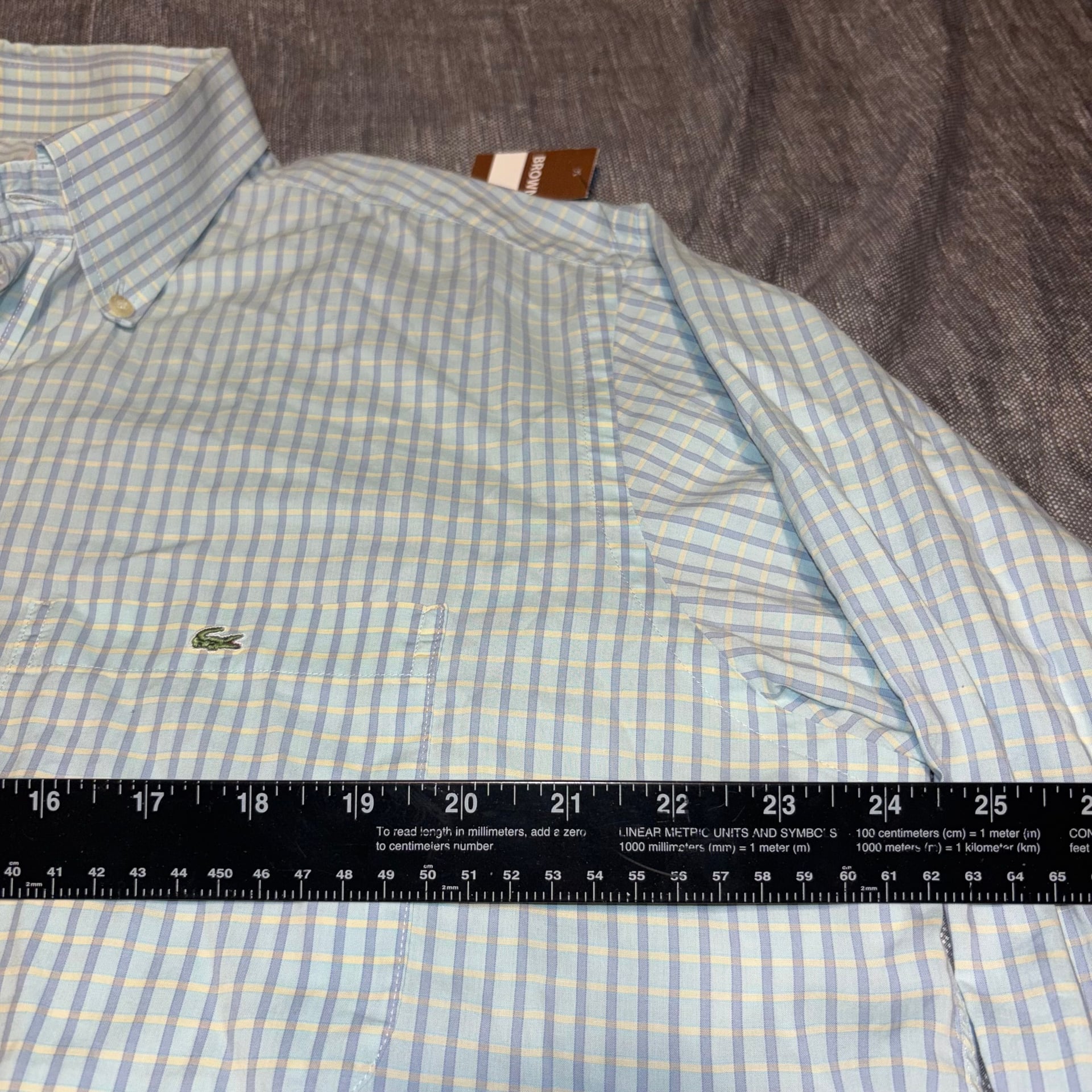 Lacoste Men's Button-Up Shirt - Plaid Mens Size 44 4