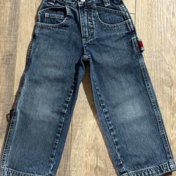 Retro Carpenter Denim Jeans Kids 4S with Adjustable Waist