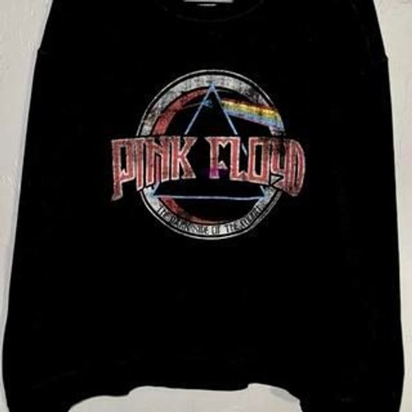 Vintage-Style Pink Floyd 'Dark Side of The Moon' Mineral Wash Sweatshirt - Size M