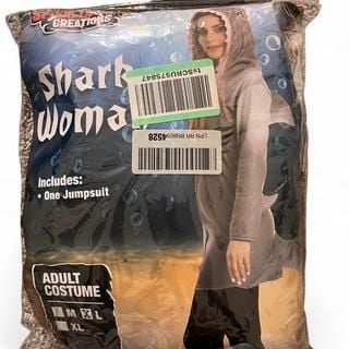 Shark Woman Hoodie Jumpsuit Costume - Adult Size Large 3