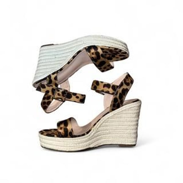 Leopard Print Espadrille Wedge Sandals