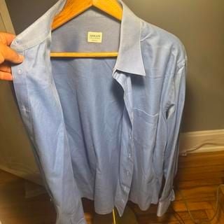 Armani Light Blue Classic Fit Button-Up Shirt 4