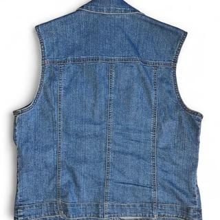 Charter Club Blue Denim Vest Women's Size L Classic Jean Style Button Front 3