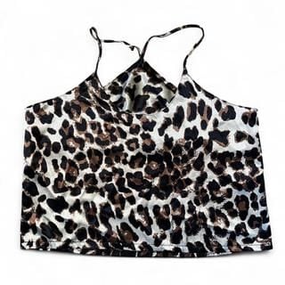 Leopard Print Satin Cami Top - Y2K Style - Size M 2