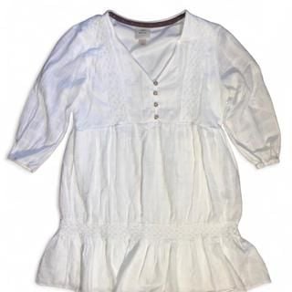 Knox Rose White Lace Trim Button Front Tiered Dress 2