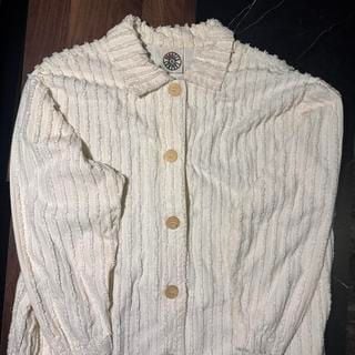 Vintage Produce Company Cream Textured Corduroy Button-Up Jacket 2