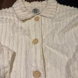 Vintage Produce Company Cream Textured Corduroy Button-Up Jacket 3
