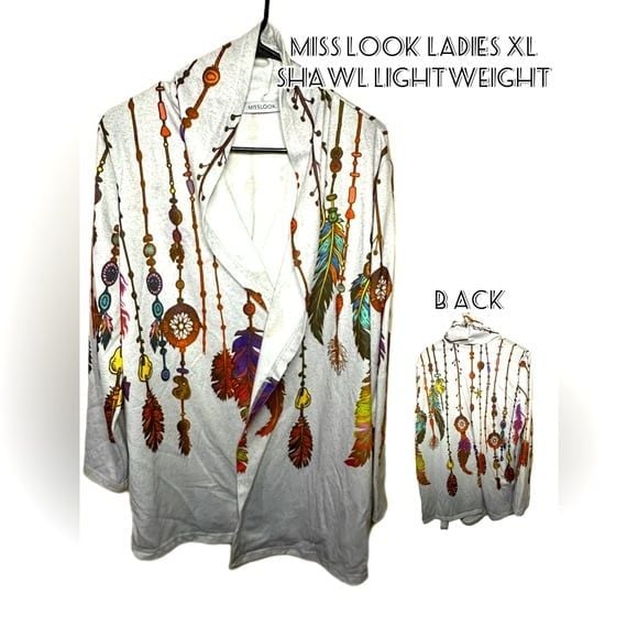 Miss Look XL feather shawl 1